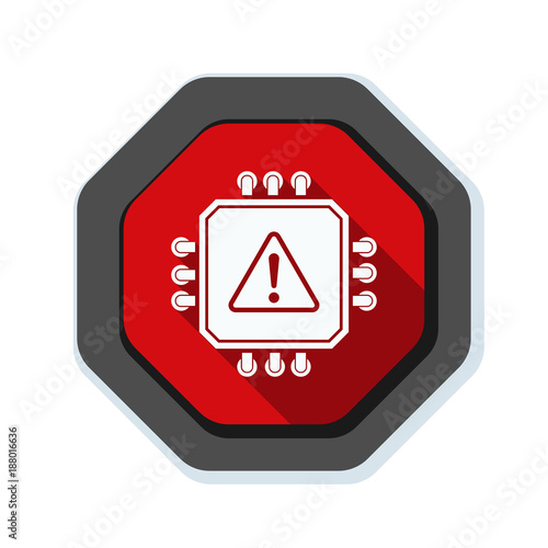 CPU Exclamation Warning sign illustration