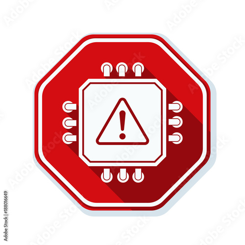 CPU Exclamation Warning sign illustration