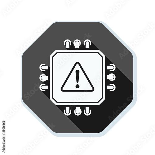 CPU Exclamation Warning sign illustration