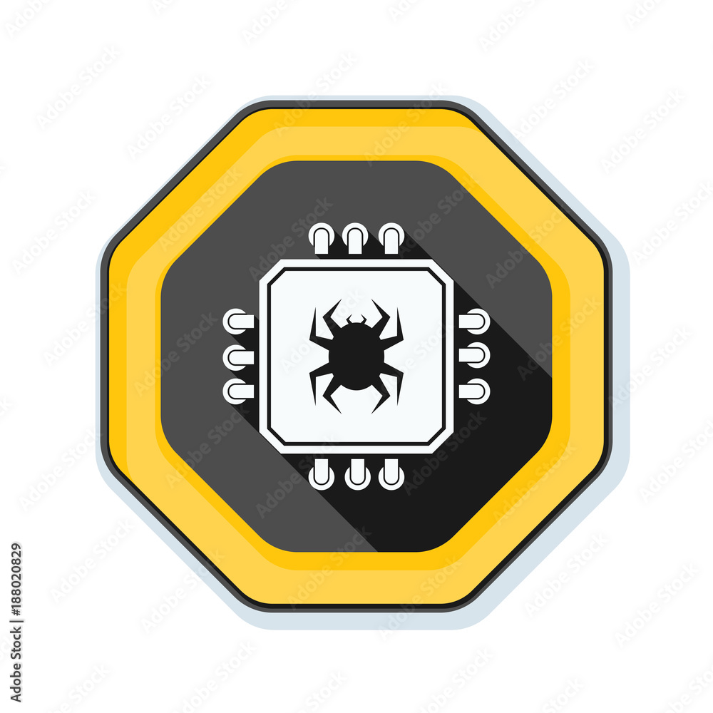 CPU Bug Warning sign illustration CPU Bug Warning sign illustration