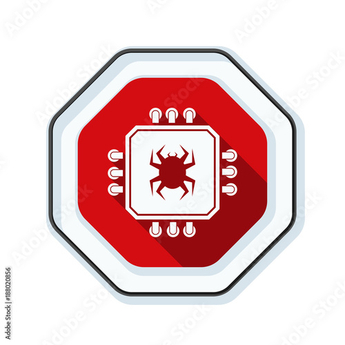 CPU Bug Warning sign illustration
