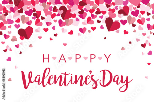 Happy Valentines Day Floating Hearts Vector Illustration 1