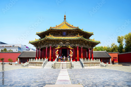 The Shenyang Imperial Palace Museum. The Imperial Palace of The Qing Dynasty in Shenyang (Mukden Palace), Dazheng Hall., Shenyang, Liaoning, China.