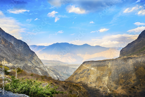Landscape of Tiger Leaping Gorge. Lower gorge. Located 60 kilometres north of Lijiang City, Yunnan, China. It is part of the Three Parallel Rivers of Yunnan Protected Areas World Heritage Site.
