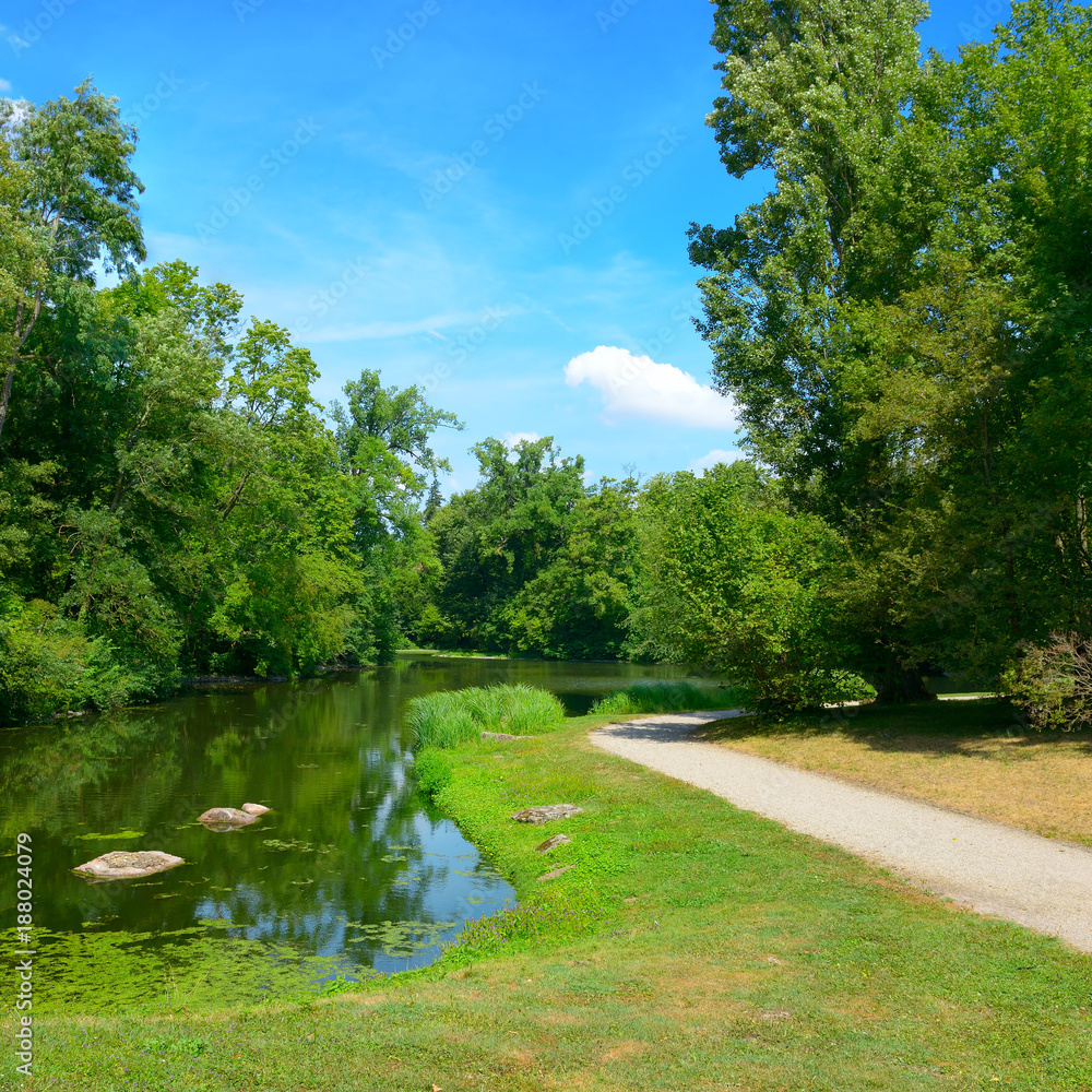 Small picturesque lake in a city park Small picturesque lake in a city park