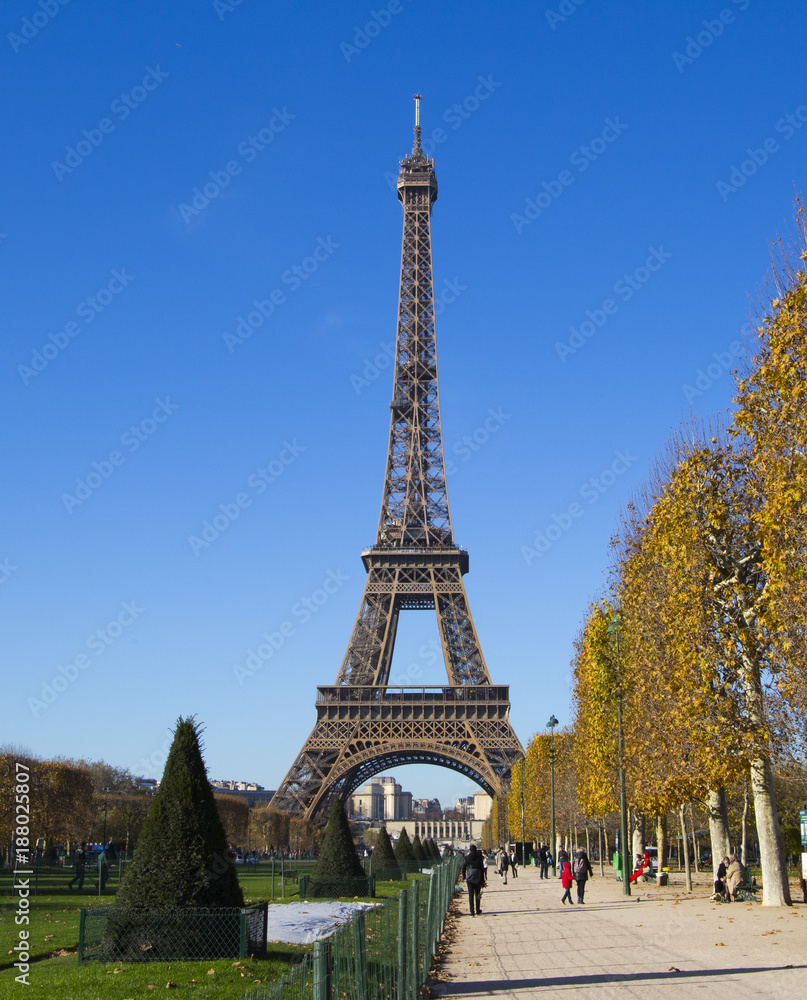 Eiffel Tower in Paris in Autumn