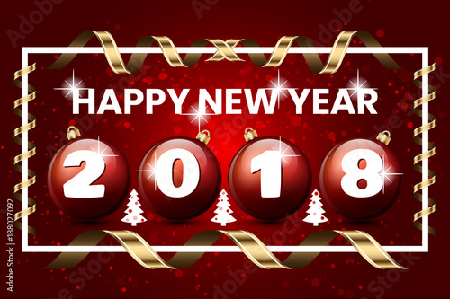 Happy New Year 2018 design banner background