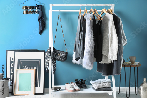 Collection of clothes hangi...