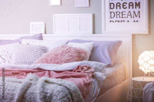 Comfortable bed with pillow...