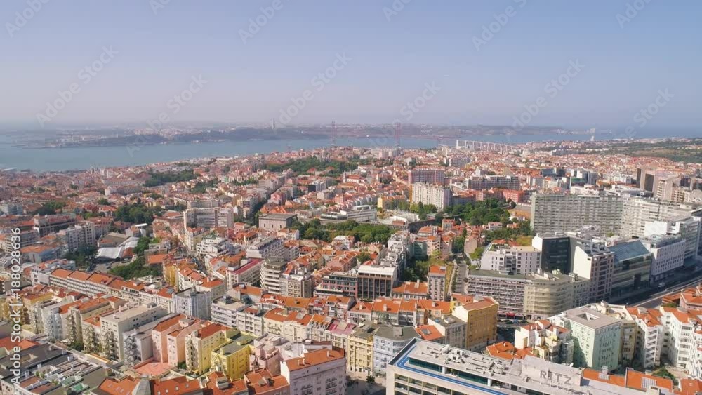 Lisbon Portugal aerial cityscape Eduardo VII park and Marques de Pombal square. Lisbon Portugal aerial cityscape Eduardo VII park and Marques de Pombal square.