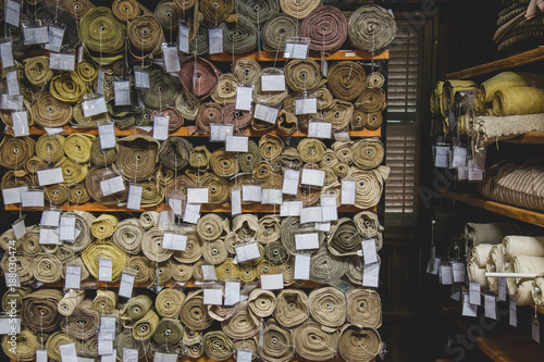 stock room of handmade fabric