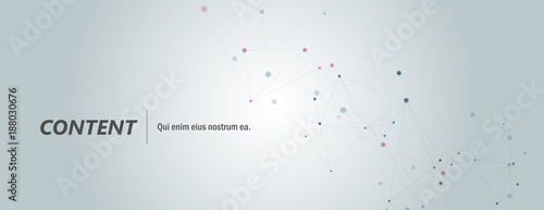Scientific polygonal horisontal background with abstract connecting dots and lines