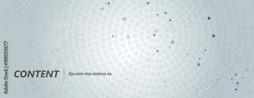 Vector horisontal template with modern design. Abstract geometric pattern, connections dots and lines background