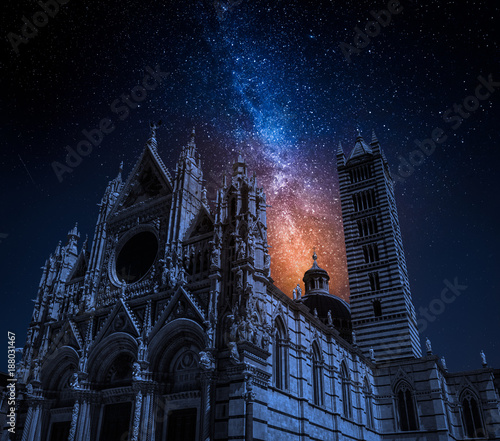 Siena Cathedral at night wi...