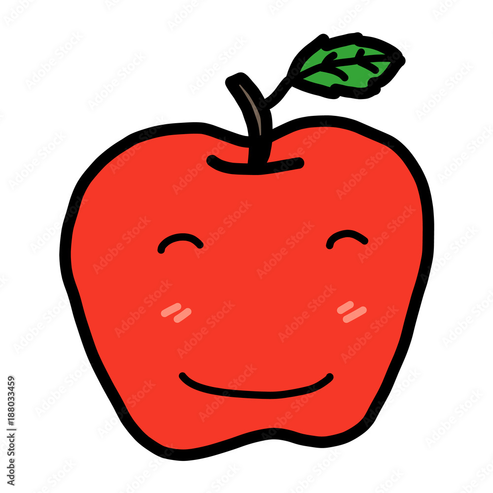 smile apple / cartoon vector and illustration, hand drawn style, isolated on white background. smile apple / cartoon vector and illustration, hand drawn style, isolated on white background.