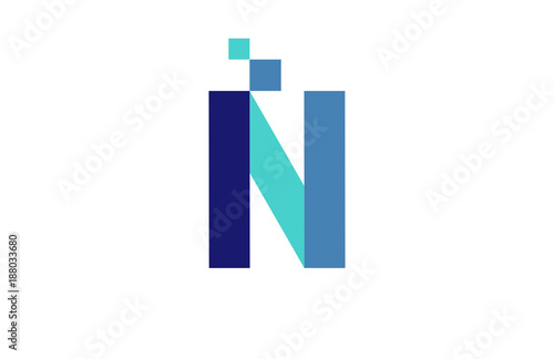 N Digital Ribbon Letter Logo