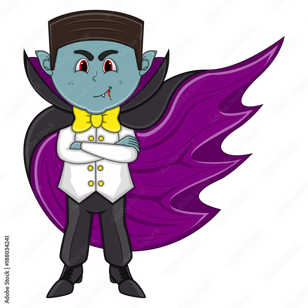 Cute Vampire Cartoon with Smile Cute Vampire Cartoon with Smile