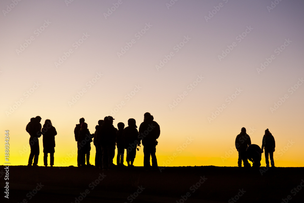 Group Of People At Sunset, Maui