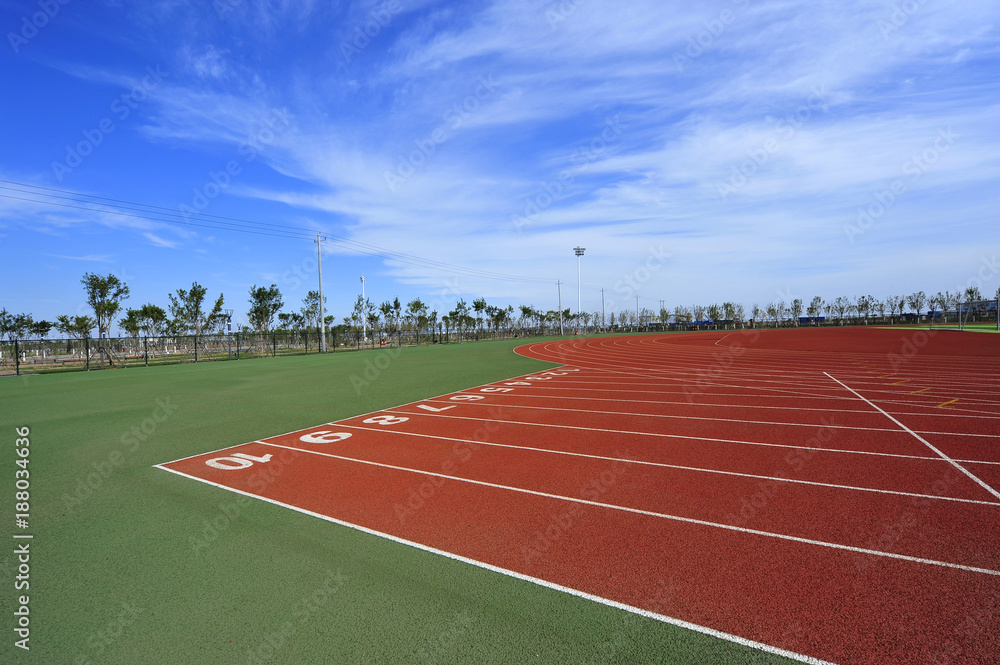 Naklejka premium The runway on the sports ground