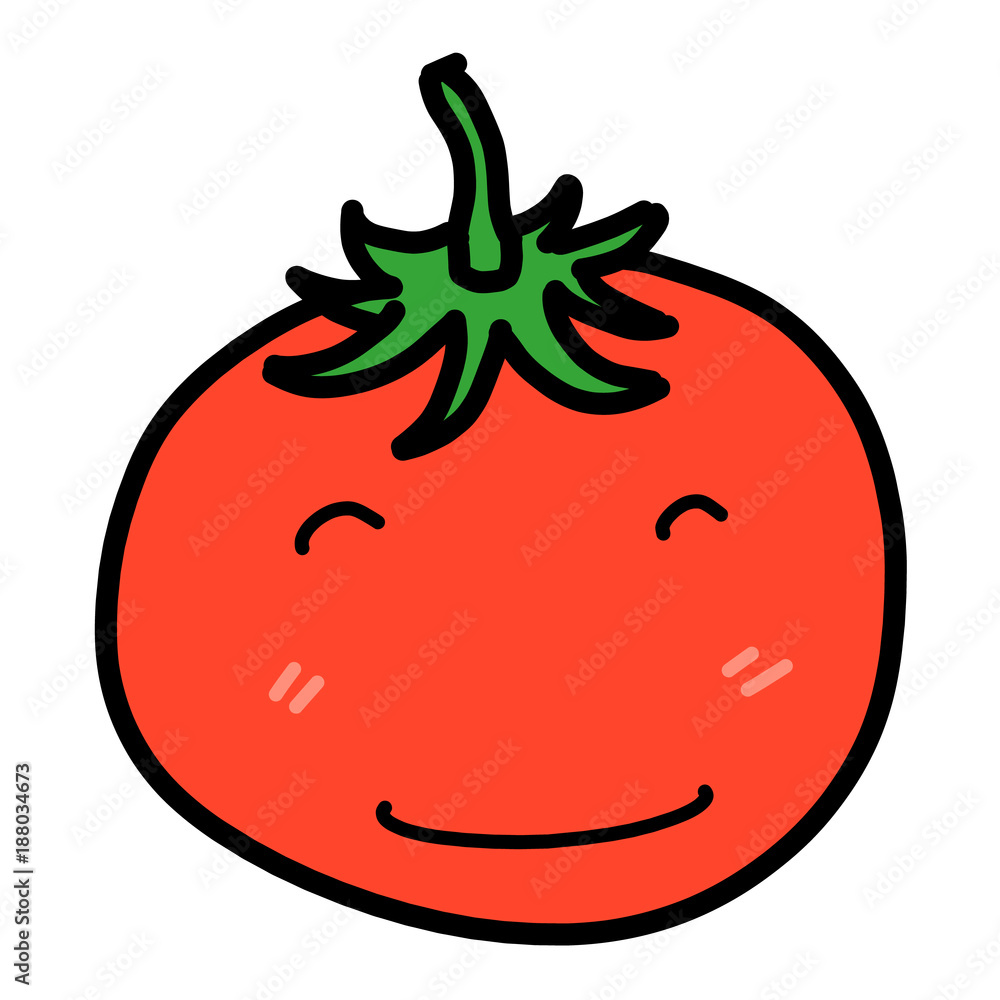 smile tomato / cartoon vector and illustration, hand drawn style, isolated on white background. smile tomato / cartoon vector and illustration, hand drawn style, isolated on white background.