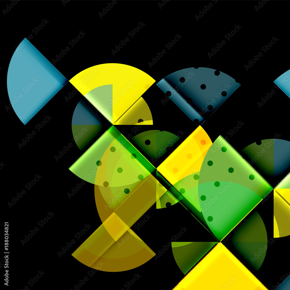 Circle elements on black background Circle elements on black background