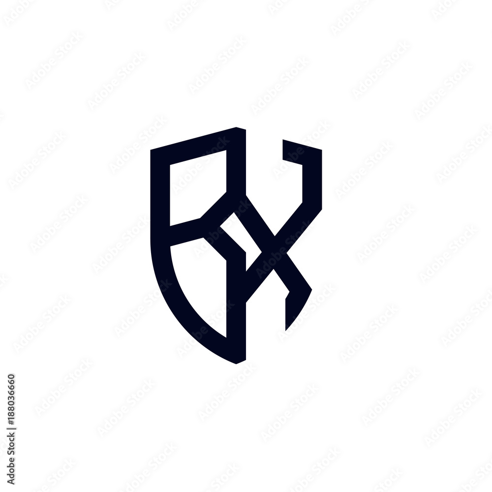 Initial letters shield shape logo Initial letters shield shape logo