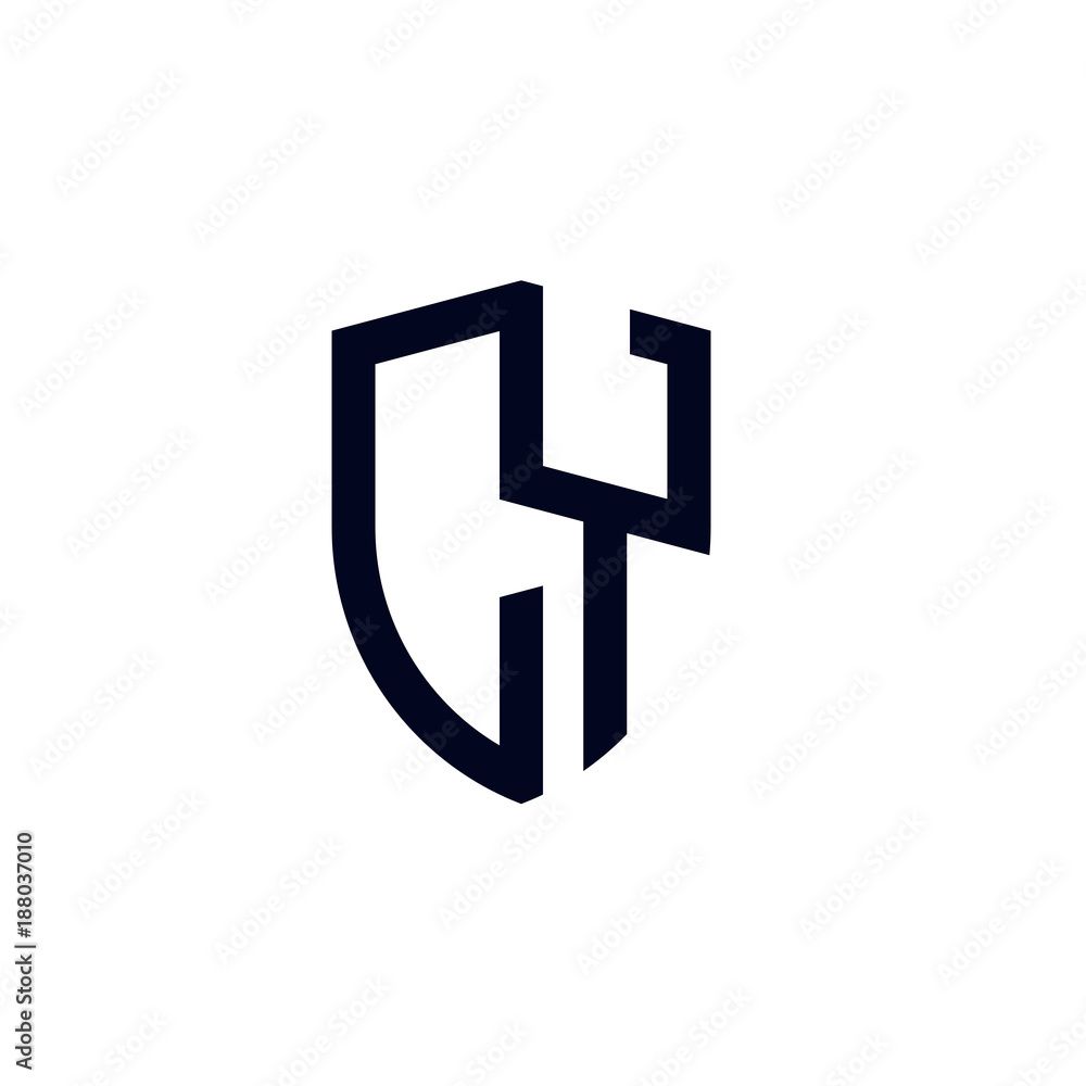 Initial letters shield shape logo Initial letters shield shape logo