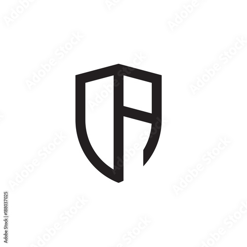 Initial letters shield shape logo