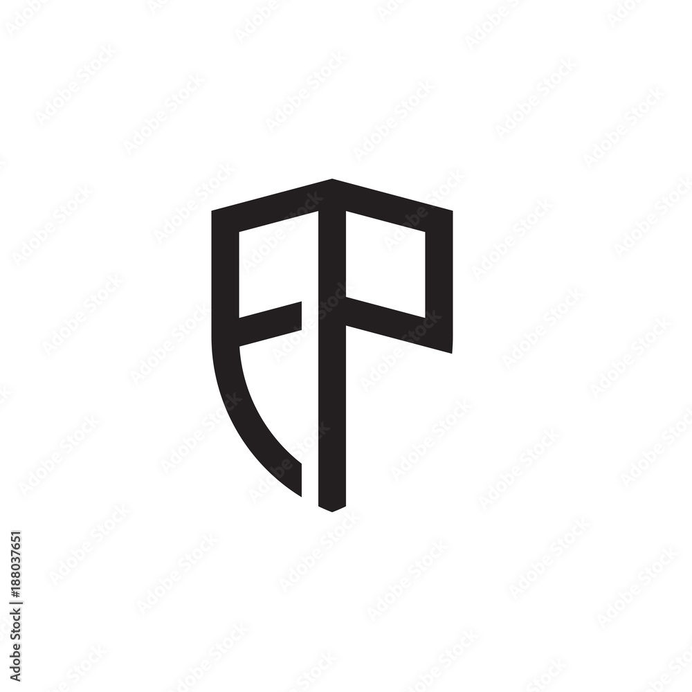 Initial letters shield shape logo Initial letters shield shape logo