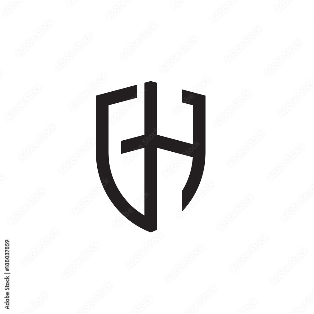 Initial letters shield shape logo Initial letters shield shape logo