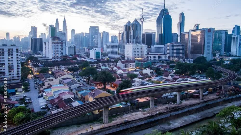 A beautiful panning up view of Kuala Lumpur Cityscape on December 31, 2017 in Kuala Lumpur. A beautiful panning up view of Kuala Lumpur Cityscape on December 31, 2017 in Kuala Lumpur.