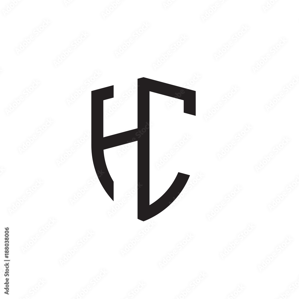Initial letters shield shape logo Initial letters shield shape logo