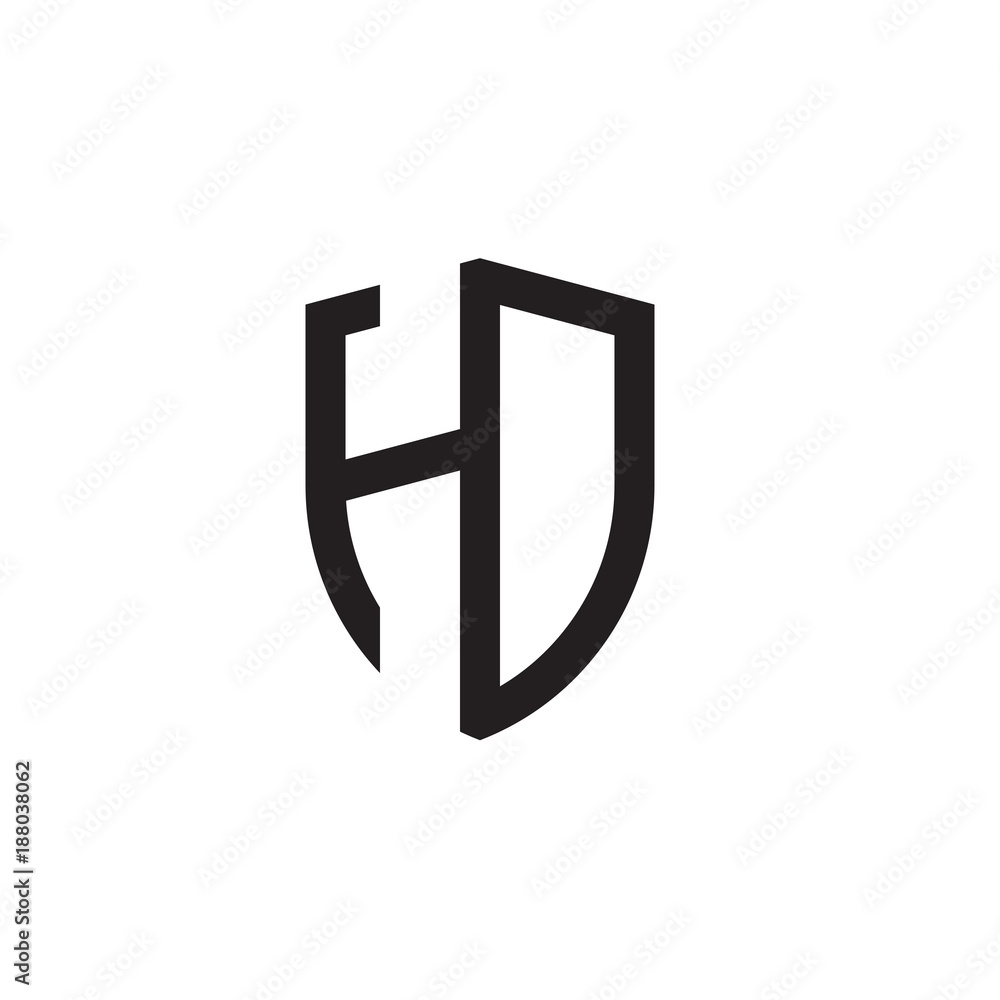 Initial letters shield shape logo Initial letters shield shape logo