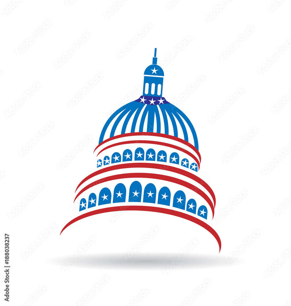 Capitol usa government icon vector