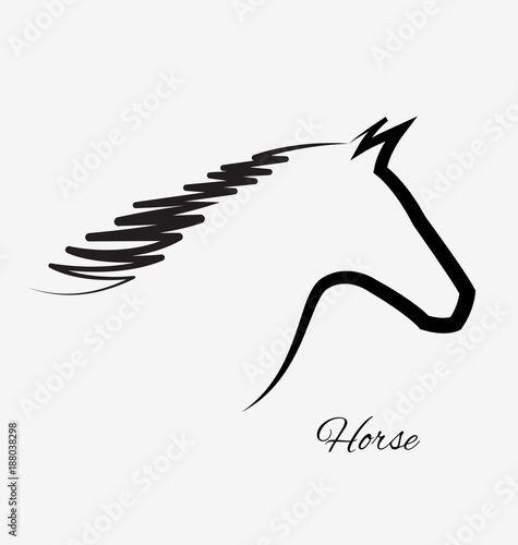 Horse silhouette isolated portrait icon