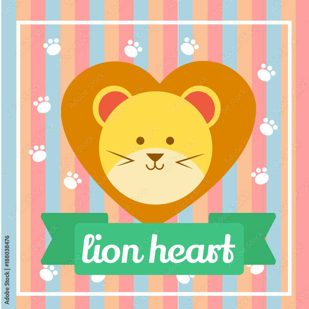 Lion character illustration vector