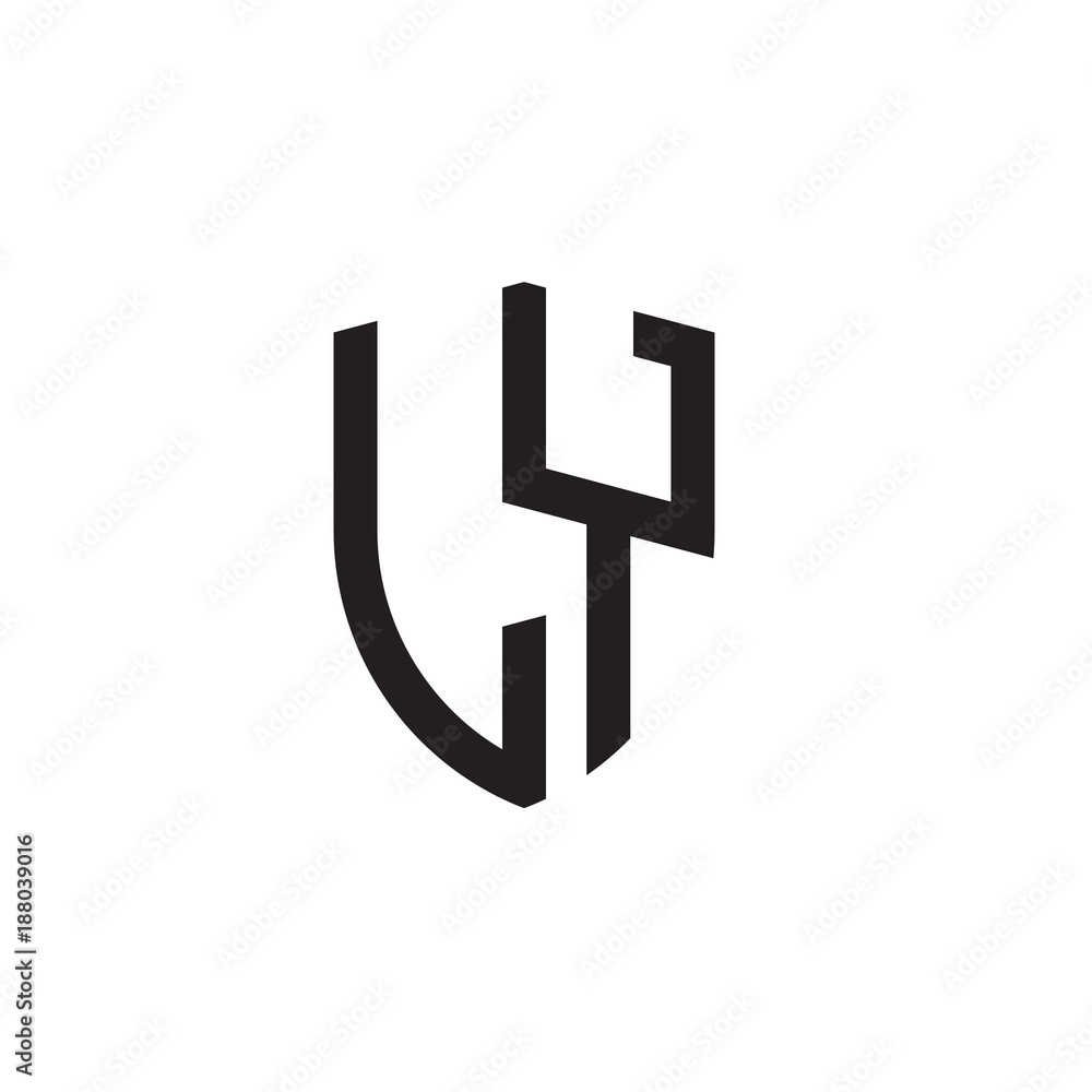 Initial letters line shield shape logo Initial letters line shield shape logo