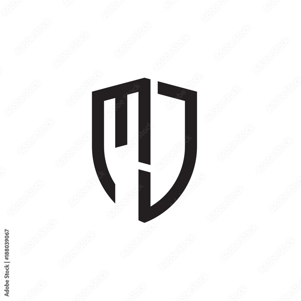 Initial letters line shield shape logo Stock Vector | Adobe Stock