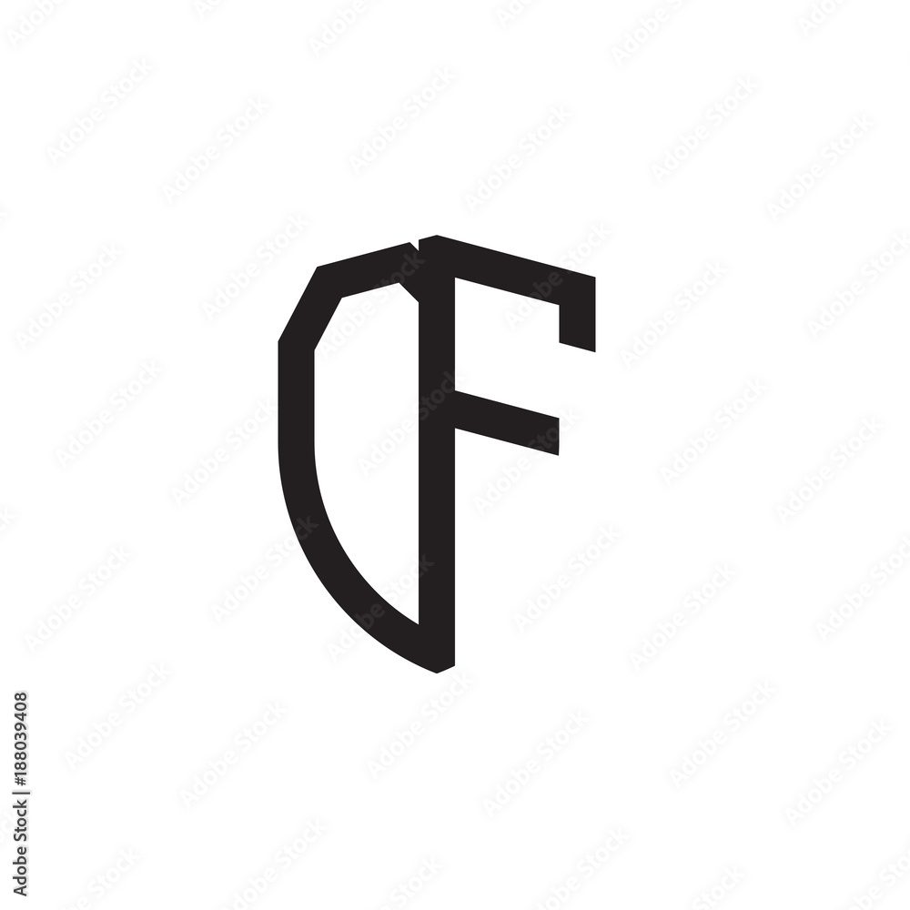 Initial letters line shield shape logo Initial letters line shield shape logo