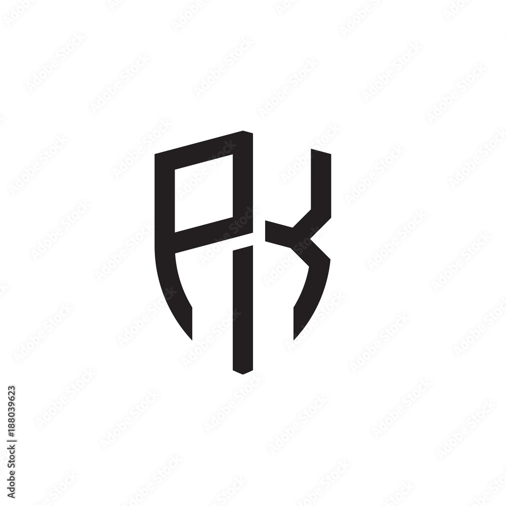 Initial letters line shield shape logo Initial letters line shield shape logo