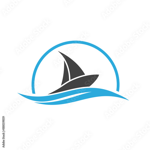 Sailing boat. Sailing ship logo. Ship logo icon.