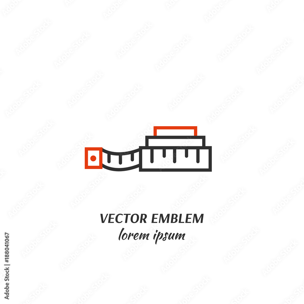 Tipe measure icon in linear style Tipe measure icon in linear style