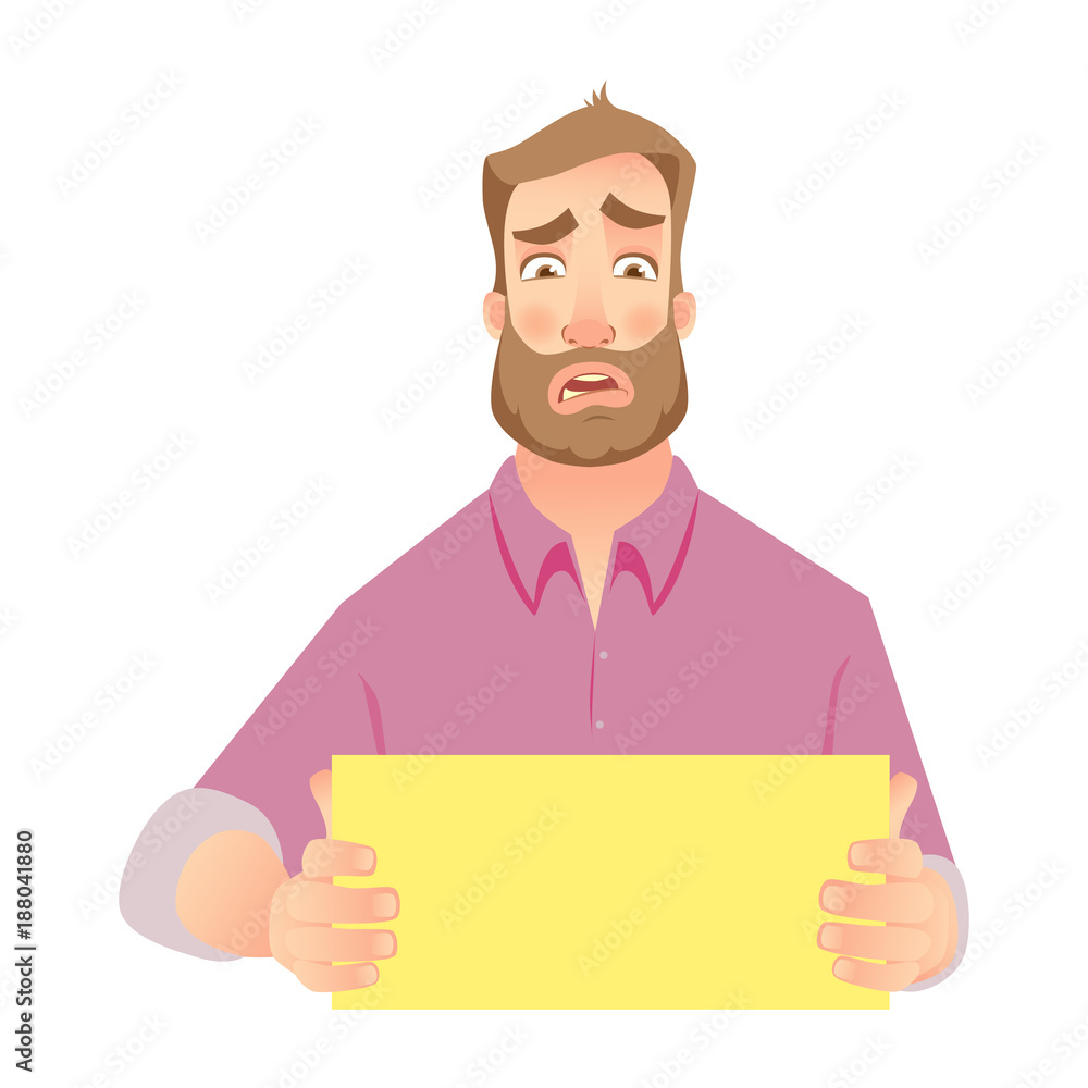 man holding blank paper man holding blank paper