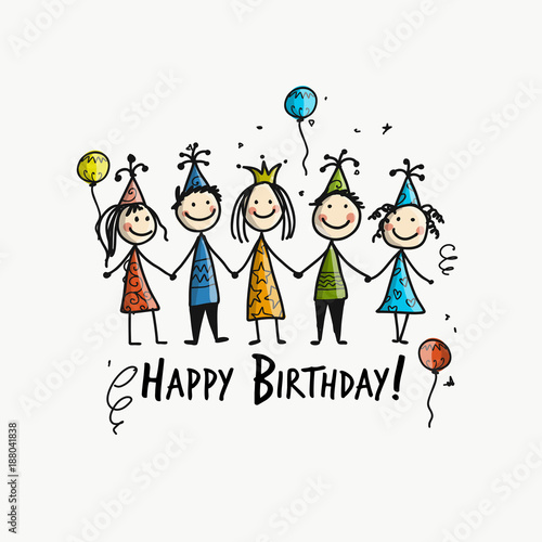 Birthday party, postcard for your design