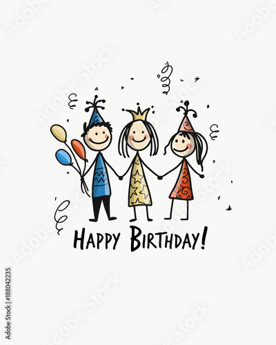 Birthday party, postcard for your design