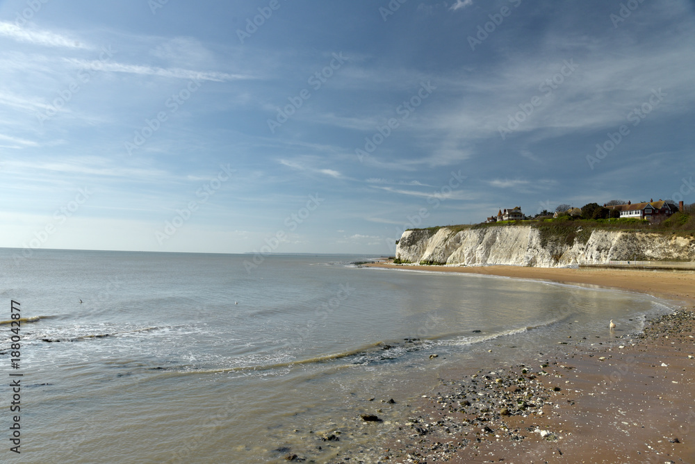 View over cliffs and sand of Dumpton Bay, Broadstairs. Kent View over cliffs and sand of Dumpton Bay, Broadstairs. Kent