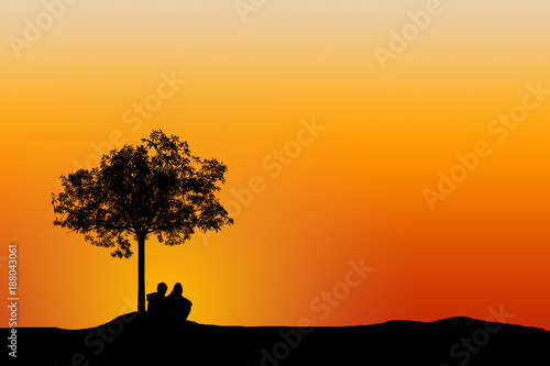 Silhouette of couple