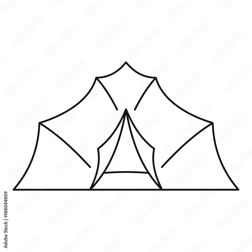 Large tent icon, outline style Large tent icon, outline style