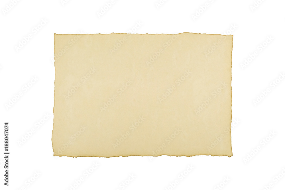 Obraz premium Torn old paper on white background