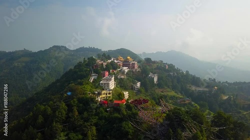 Tibetan Monks near Monastery, Kathmandu valley, Nepal - October 17, 2017